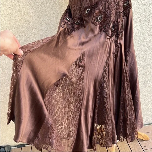 Vintage 90’s 100% Silk Beaded Dress Vintage Beaded Dress Lace Dress Silk Prom - Picture 11 of 17